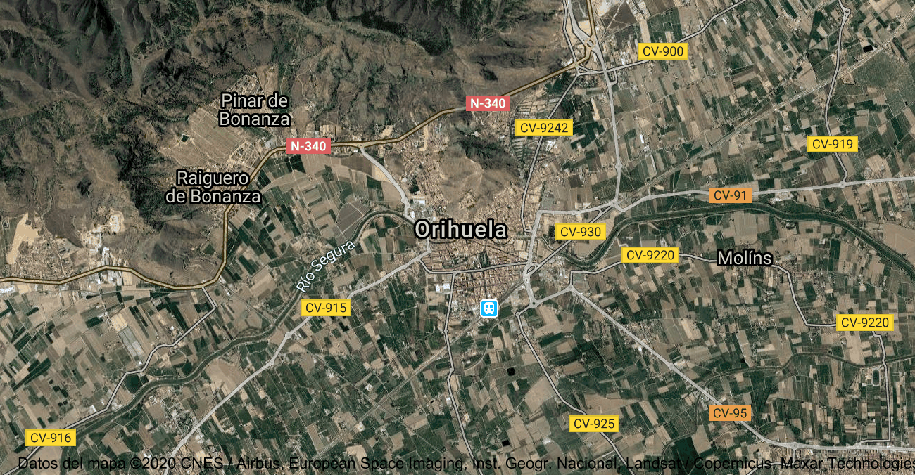 Foto satelital de Orihuela