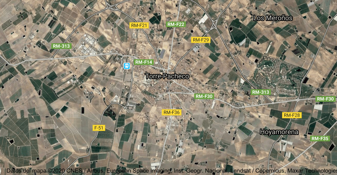 Foto satelital de Torre Pacheco