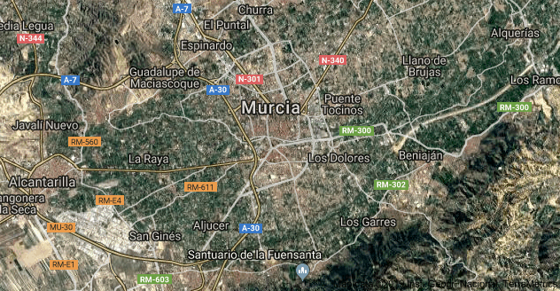 Foto satelital de Murcia