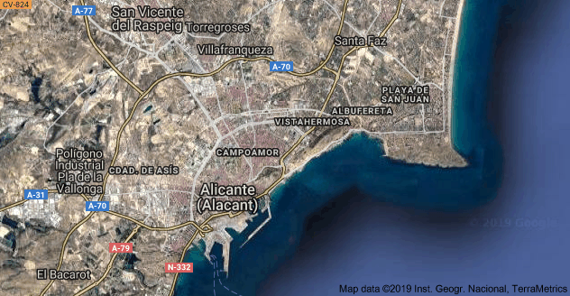 Foto satelital de Alicante